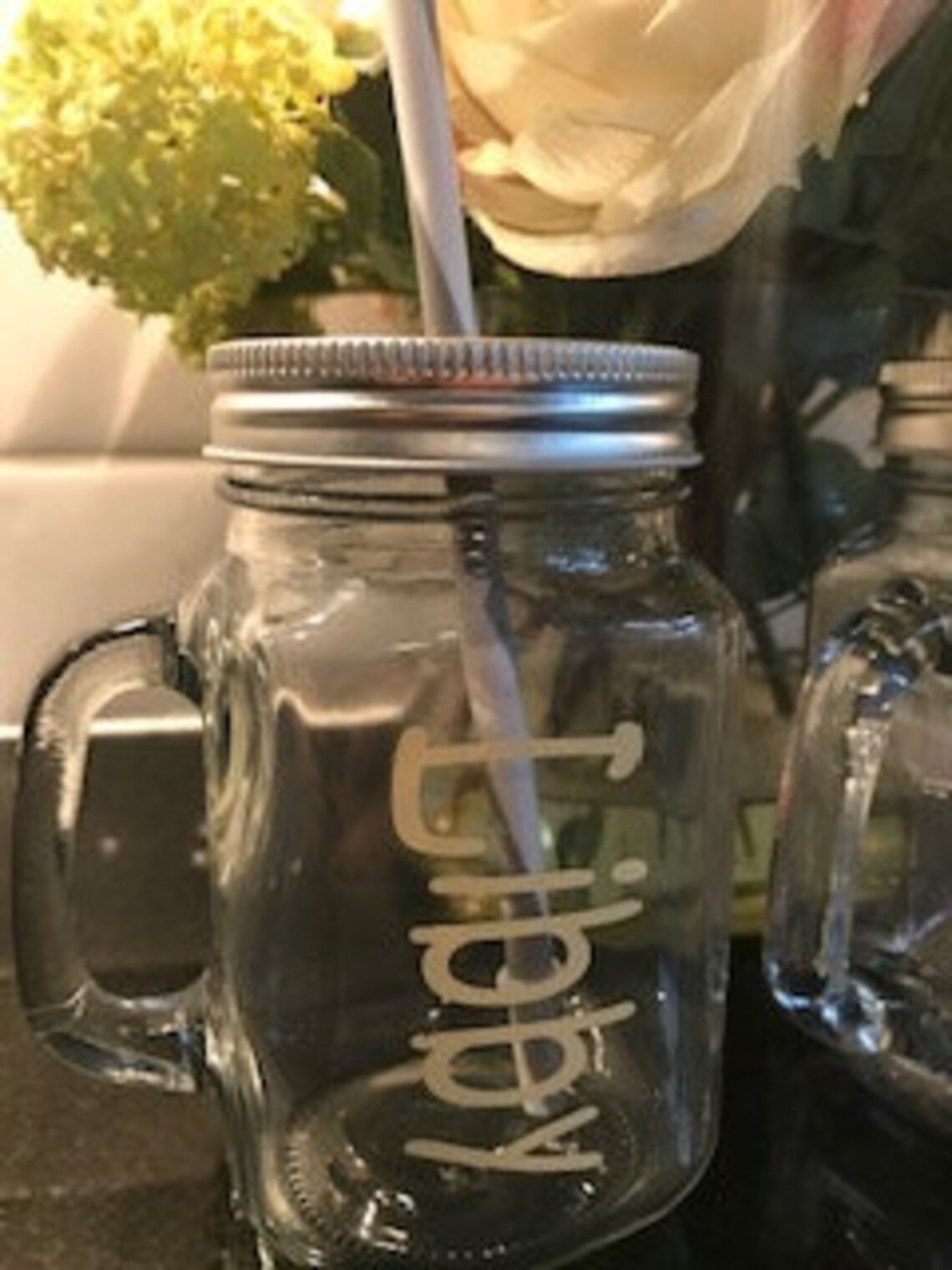 Personalised Mason Jars With Straws Etsy UK