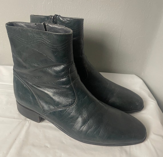 Bally VTG Green Leather Boots Tap Shoes 10 E - image 2