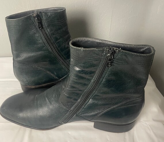 Bally VTG Green Leather Boots Tap Shoes 10 E - image 5