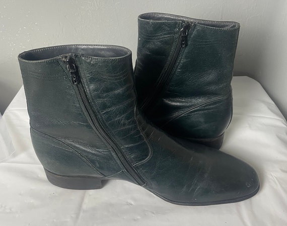 Bally VTG Green Leather Boots Tap Shoes 10 E - image 4