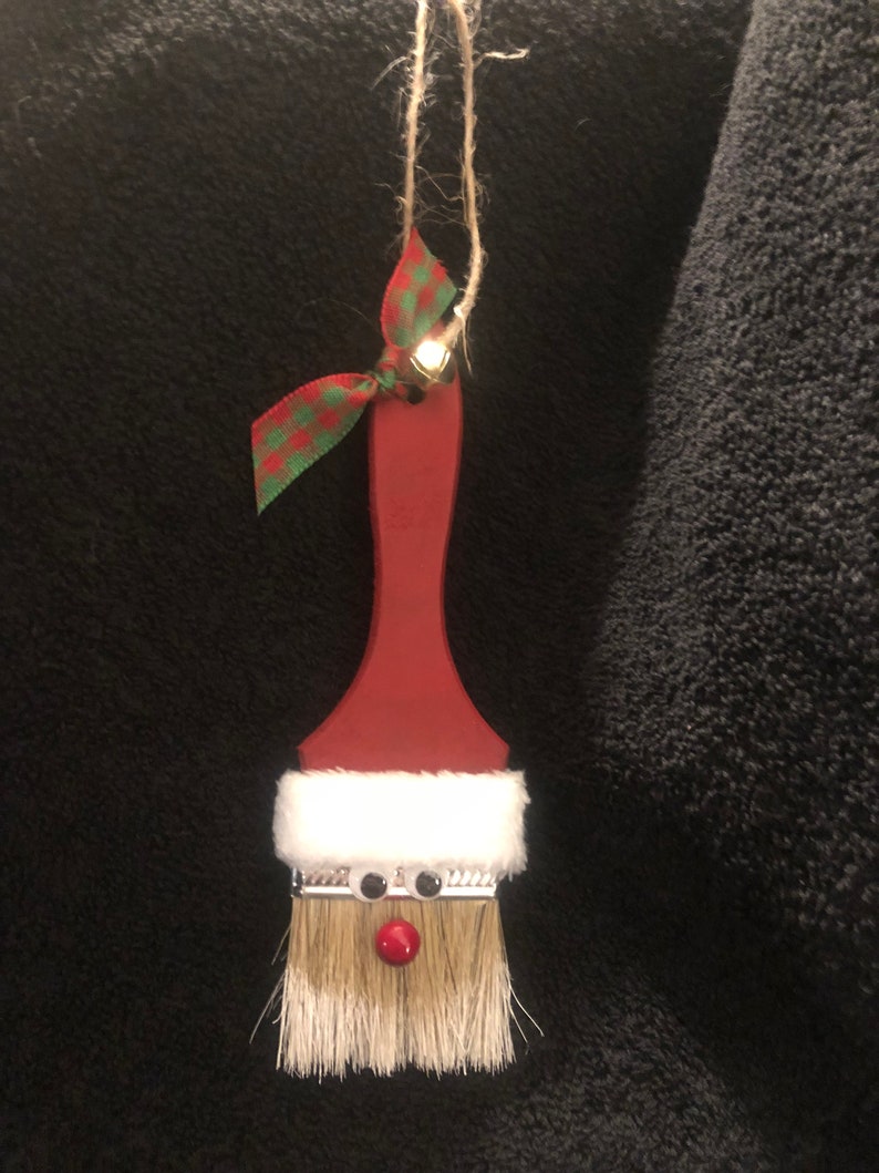 Hand-painted Santa Paintbrush Ornament - Etsy