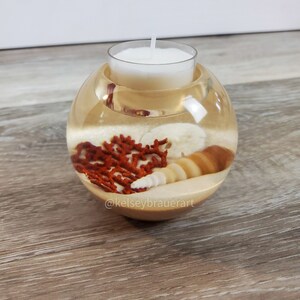 Sea Shell Candle Holder, Resin Tealight Candle Holder, Resin Beach Art, Tealight Candle 2