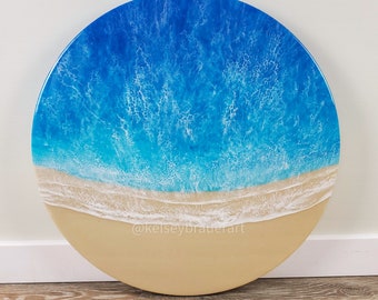 Beach Painting, Real Sand, Resin Ocean, Wall Art,  Resin Beach Art