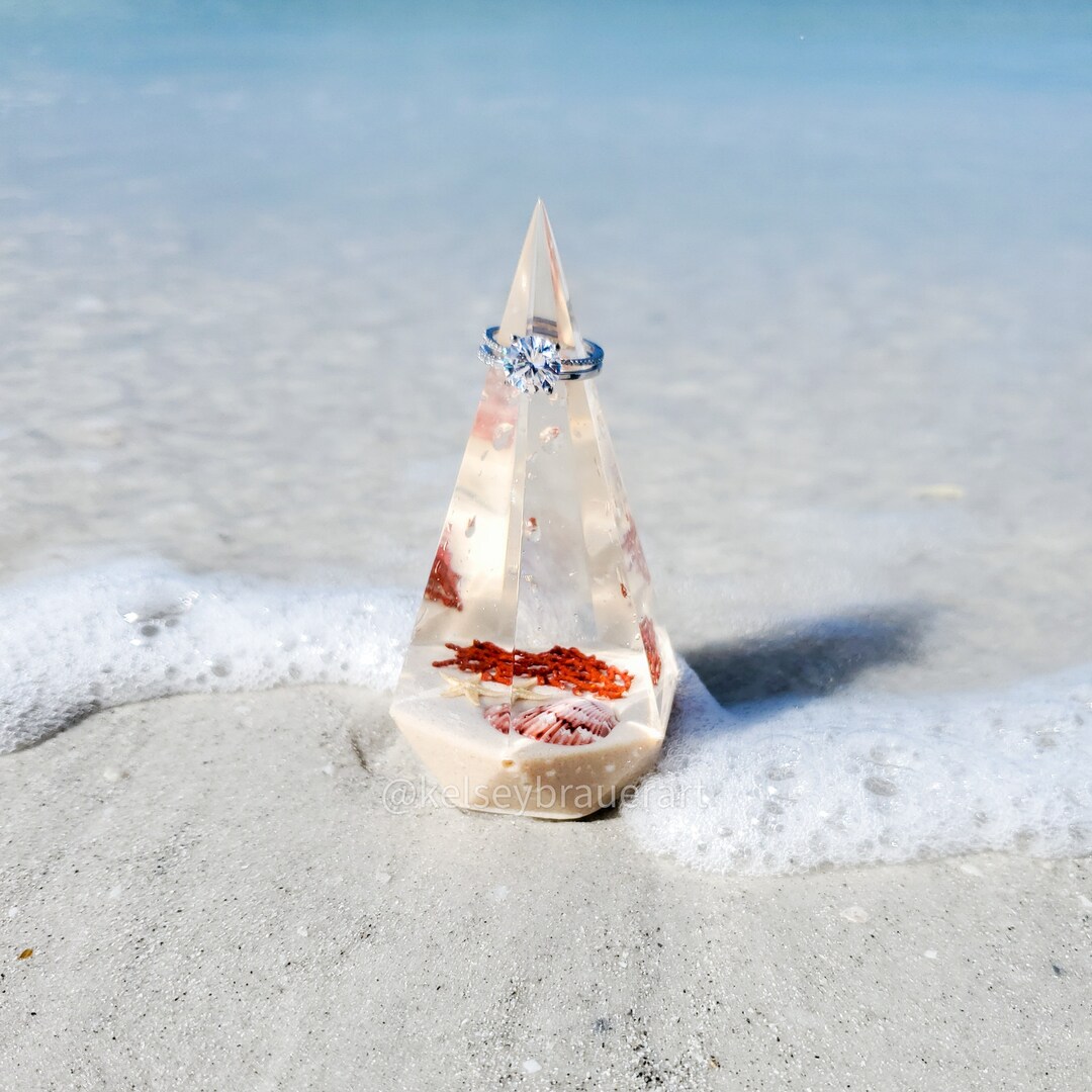 Sea Shell Ring Holder Resin Ring Holder Resin Beach Art Etsy