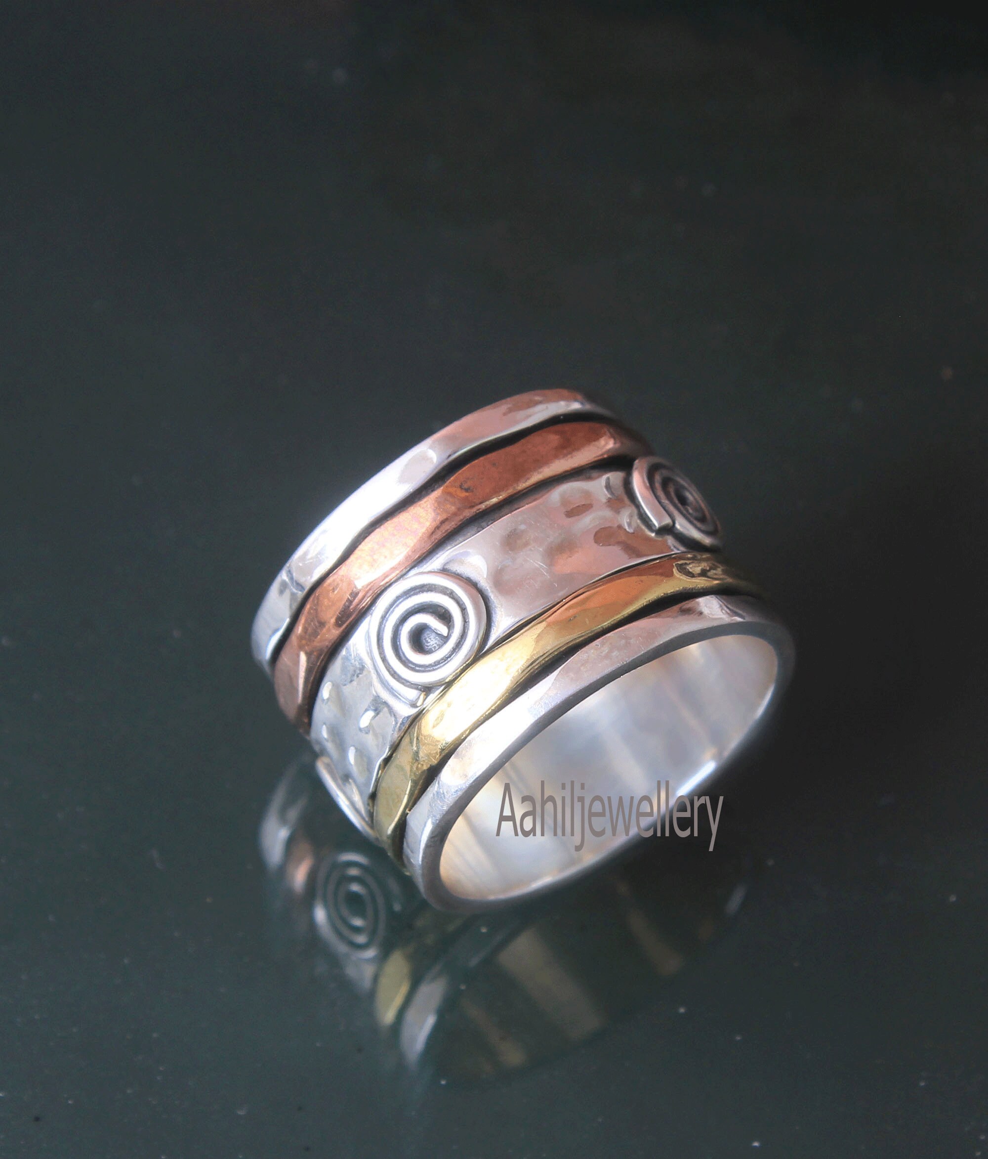 Spinner Ring Anxiety Ring Meditation Ring Spinning Ring Etsy