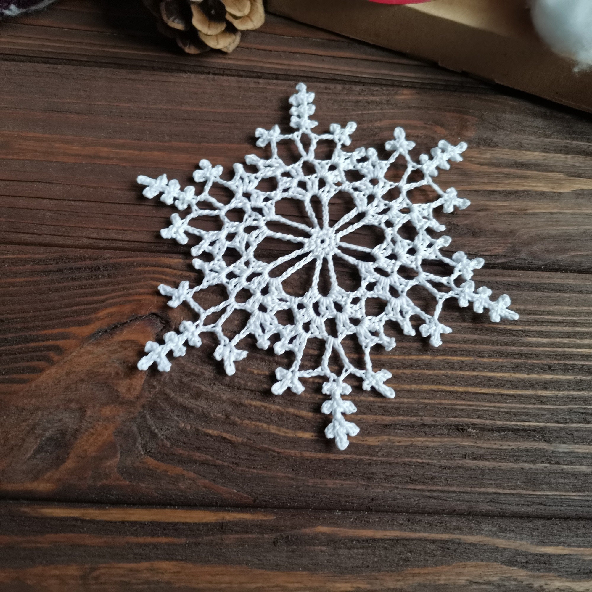 Snowflake Ornaments - One Dozen Large (HLKSFDSWH) by mathgrrl