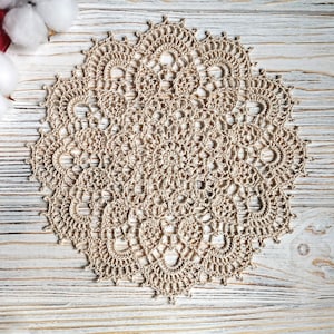 Napperon rond pour décoration de tiroir, set de table clé rustique crocheté à la main