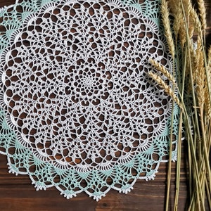 Large hand crocheted lace doily, Handmade table centerpiece
