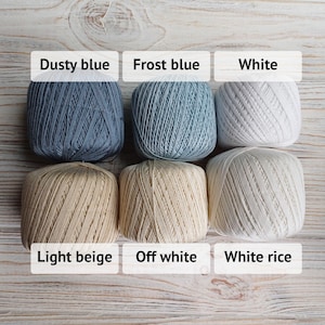 Color options:
• Dusty Blue — a grayish shade of blue;
• Frost Blue — light blue, not very intense;
• White;
• Light Beige;
• Off-White — warm, creamy shade between White Rice and Light Beige;
• White Rice — natural shade of white.