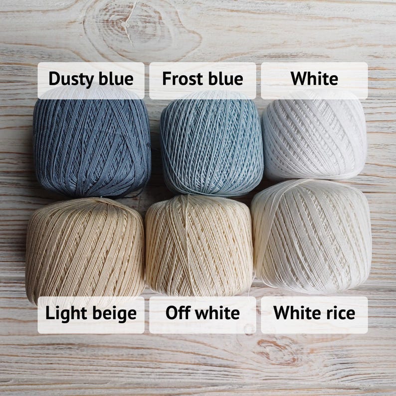 Color options:
• Dusty Blue — a grayish shade of blue;
• Frost Blue — light blue, not very intense;
• White;
• Light Beige;
• Off-White — warm, creamy shade between White Rice and Light Beige;
• White Rice — natural shade of white.
