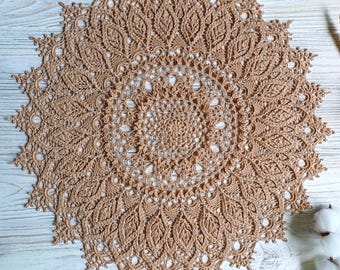 Large Textured Crochet Doily (17.7 in), Textured Lace Centerpiece, Made To Order