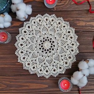 Crochet Cotton Doily: Small Round Placemat, Modern Decor (Made To Order)