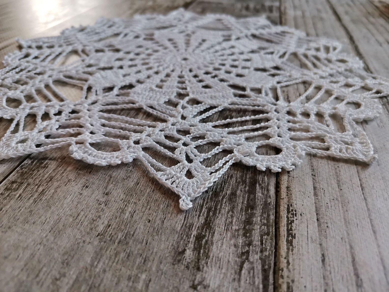 Small white crochet doily Cotton doilies for sale Nightstand Etsy