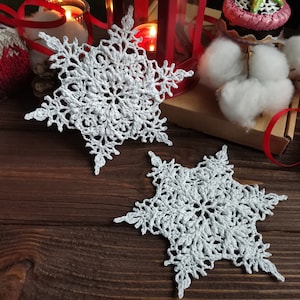 Crocheted Lace Snowflake Ornaments (Set of 2): Handmade Christmas Decor (Made To Order)