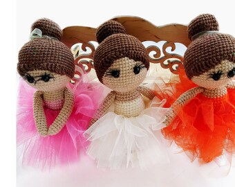 Crochet ballerina doll toy  Small amigurumi toys Ballet baby bedroom