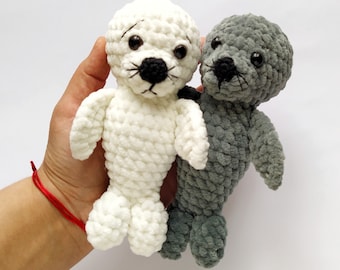 Baby Seal Plush toy, Seal stuffed animal, Harbor Seal Plushie Gift for friend