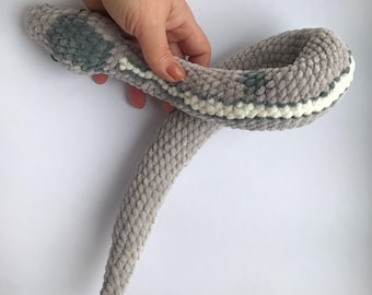 Ball python Snake plush , Stuffed snake lover gift, Cute Snake interior for photo props