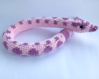 Pink Western Hognose Snake plush , Stuffed snake, Gift snake, Cute Snake interior  for photo props