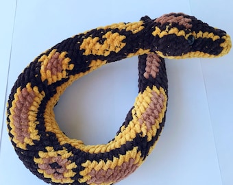 Python Royale Snake plush , Stuffed Reptile Lovers gift, Cute Snake Decor for Photo Props