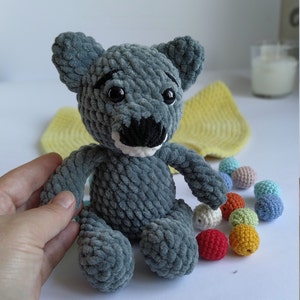 Crochet wolf plush toy gift for kids