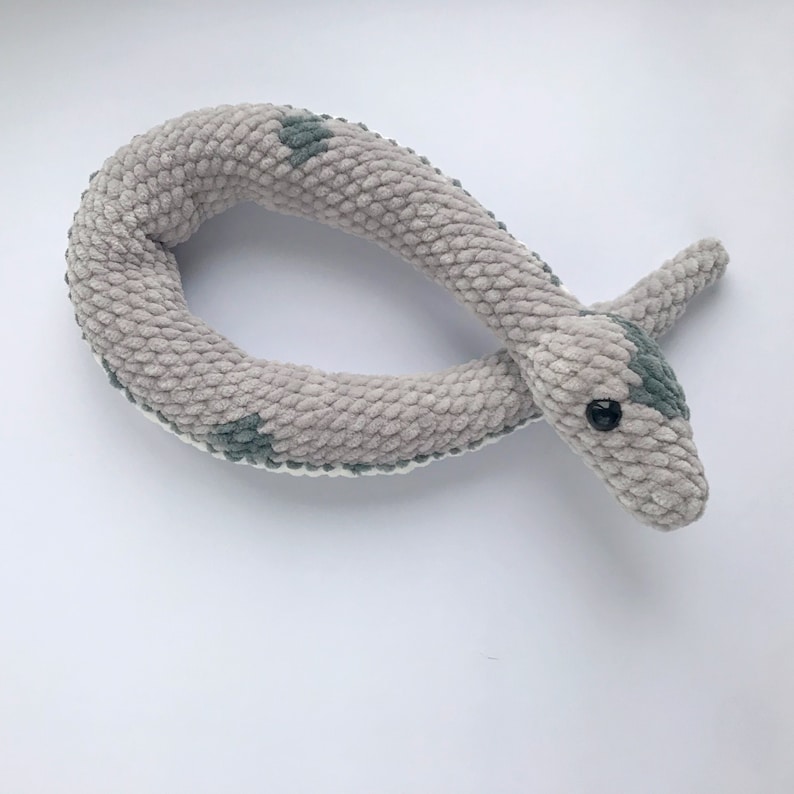 Crochet Pattern Gray Ball Python Snake plush image 4