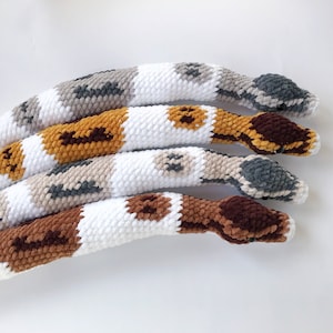 Pied Ball Python Snake plush , Stuffed Reptile Lovers gift, Cute Snake Decor for Photo Props