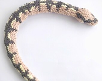 Beige&Gray Ball Python Snake plush , Stuffed Reptile Lovers gift, Cute Snake Decor for Photo Props