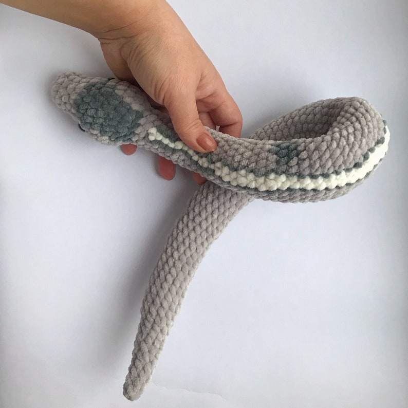 Crochet Pattern Gray Ball Python Snake plush image 3