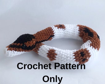 Pattern Crochet Pied Ball Python Snake plush