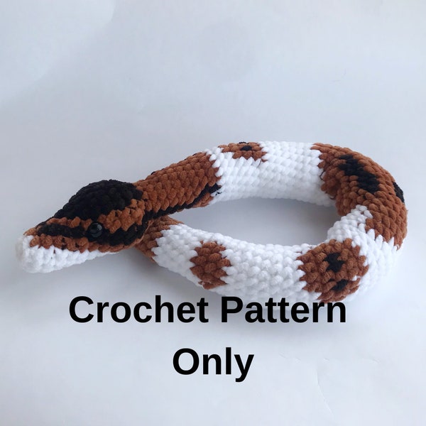 Pattern Crochet Pied Ball Python Snake plush