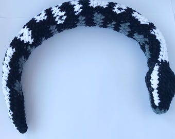 Axanthic Pied Ball Python Snake plush , Stuffed Reptile Lovers gift, Cute Snake Decor for Photo Props