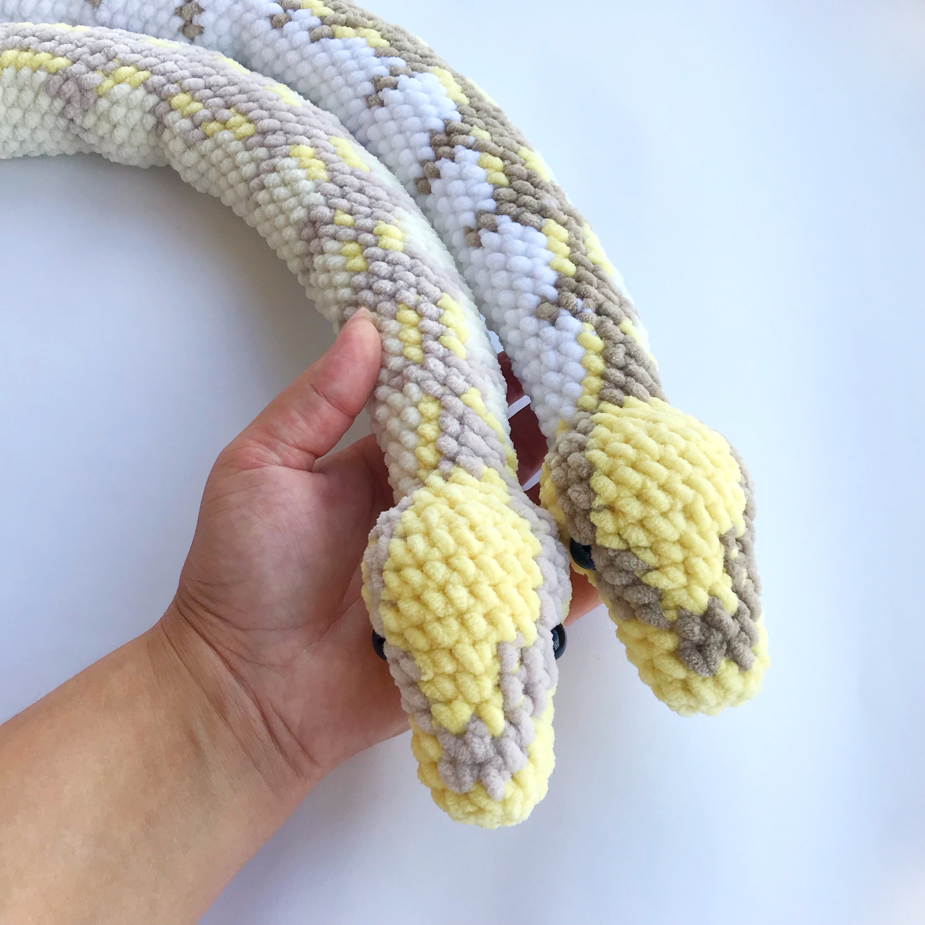 White Ball Python Snake Plush , Stuffed Reptile Lovers Gift, Cute Snake ...