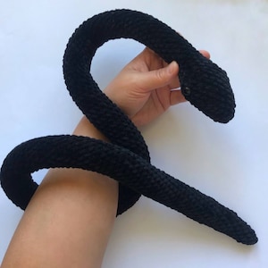 Anaconda Black Snake plushie,  Biology gift, Stuffed animal for nursery