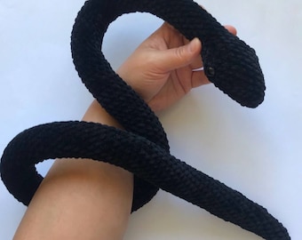 Anaconda Black Snake plushie,  Biology gift, Stuffed animal for nursery