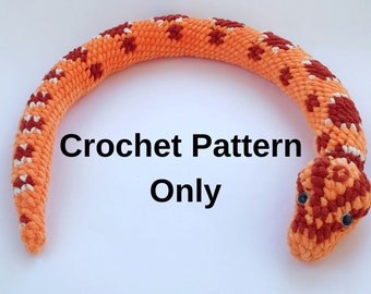 Crochet Pattern Orange Corn Snake plush