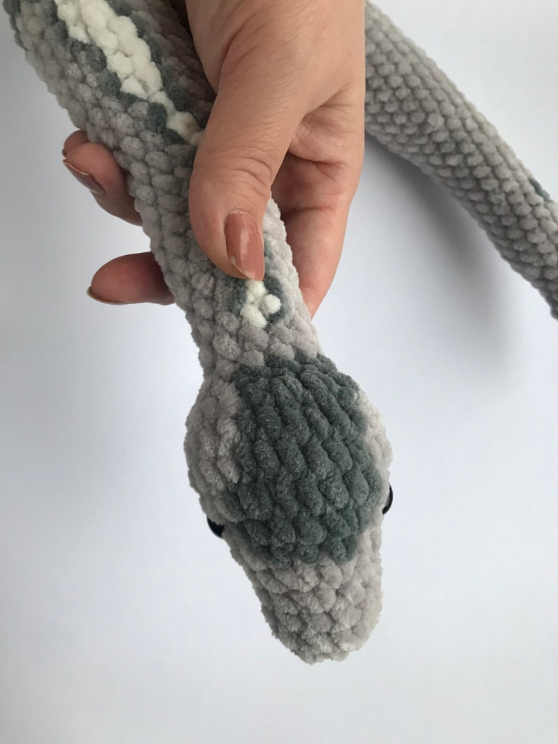 Crochet Pattern Gray Ball Python Snake plush image 5