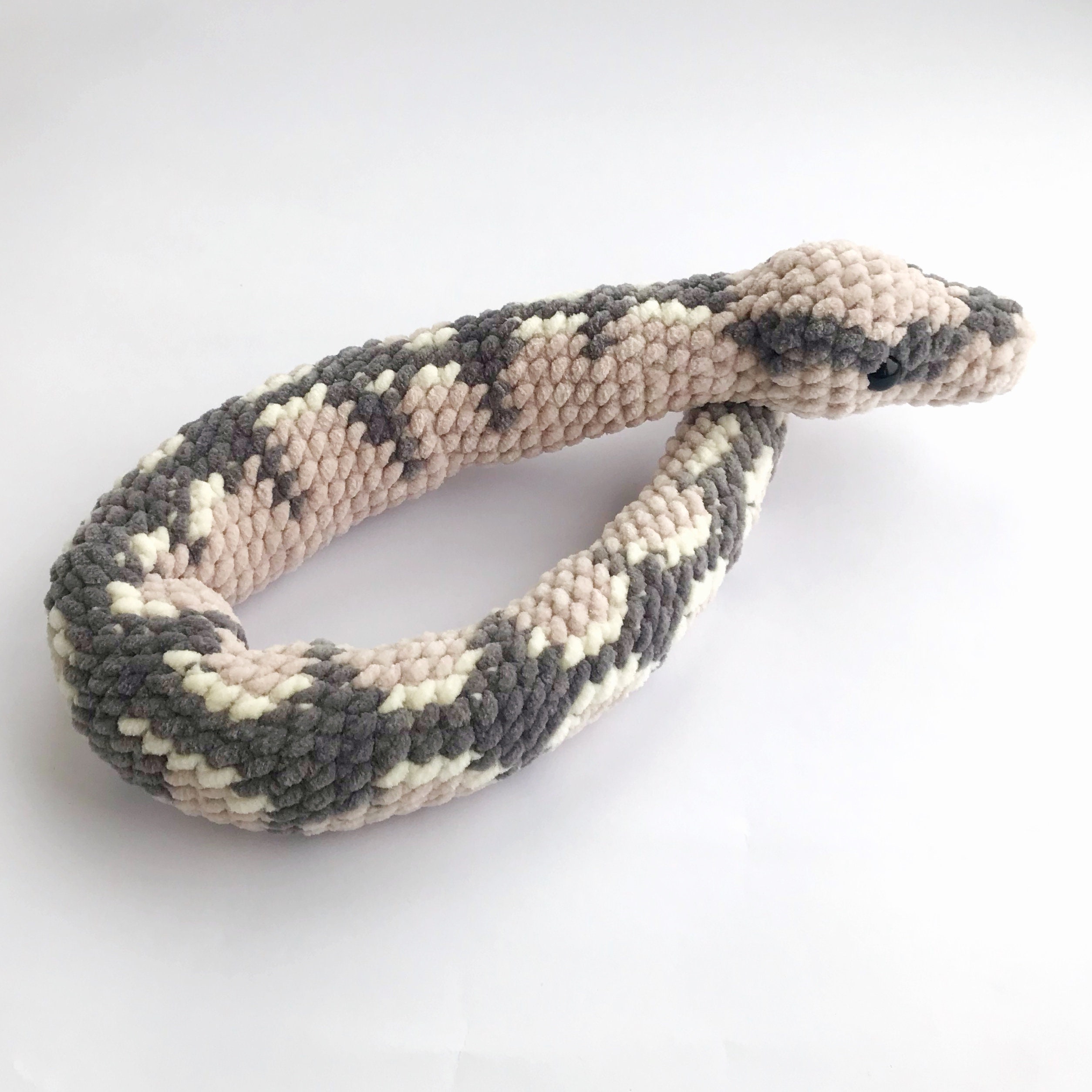Beige&gray Ball Python Snake Plush , Stuffed Reptile Lovers Gift, Cute ...