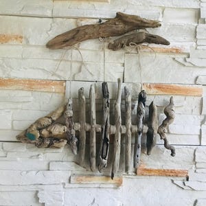 Driftwood Wall Decor Driftwood Wall Art, Mobile Wall Hanging Driftwood Fish