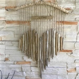 Driftwood Love Heart Driftwood Wall Art Driftwood Wall Decor Mobile Wall Hanging
