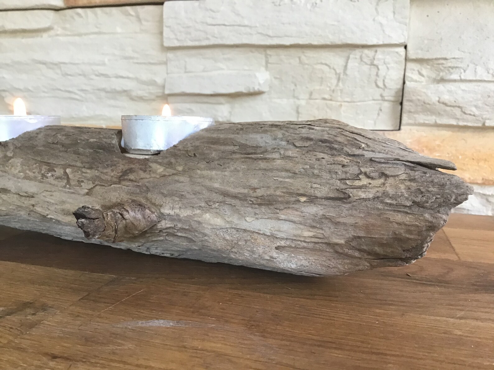 Driftwood Tea Light Candle Holder Driftwood Table Centerpiece Etsy