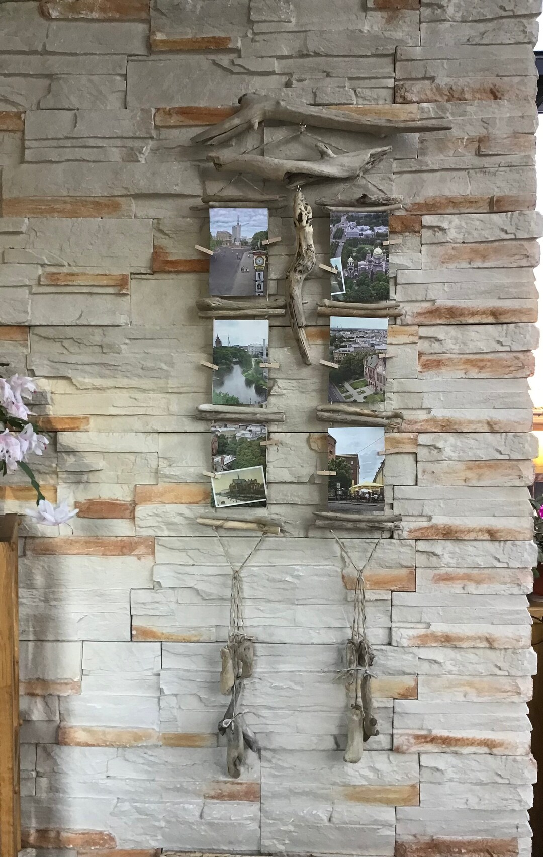 Driftwood Photo Hanger Driftwood Wall Art Driftwood Wall Decor Etsy