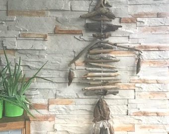 Driftwood Wall Art Driftwood Wall Decor Mobile Wall Hanging Driftwood Garland Unigue Unusual Gift