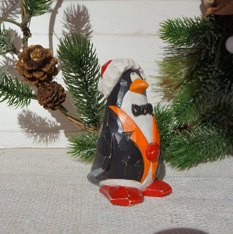Hand carved Wood penguin. | Etsy