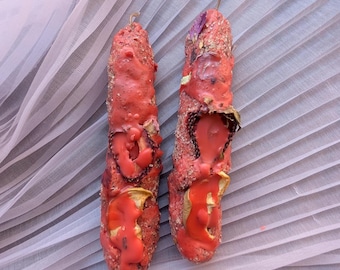 Velas rituais de glamour e amor próprio | Par de velas programadas para feitiços | Cera de abelha pura com ingredientes botânicos