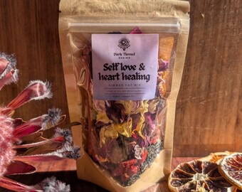 Mistura para infusão de amor próprio e cura do coração | Nutra seu coração | Uma mistura ritual para compaixão, amor próprio e renovação emocional