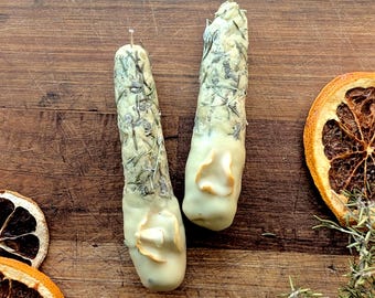 Velas para purificar energia estagnada | Par de velas programadas para rituais | Vela de cera de abelha pura para feitiços