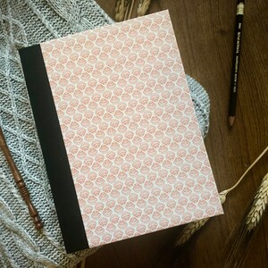 Hand Bound Journal in Pink and White Seashells