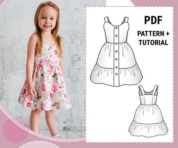 Girls' Summer Sundress Sewing Pattern PDF / Sleeveless | Etsy