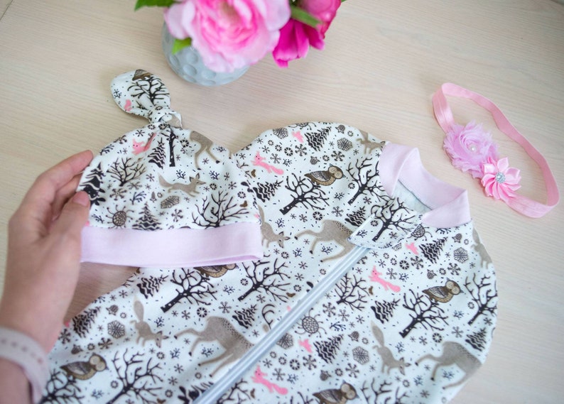 Zip up Swaddle Sack and Top Knot Hat Sewing Pattern Etsy