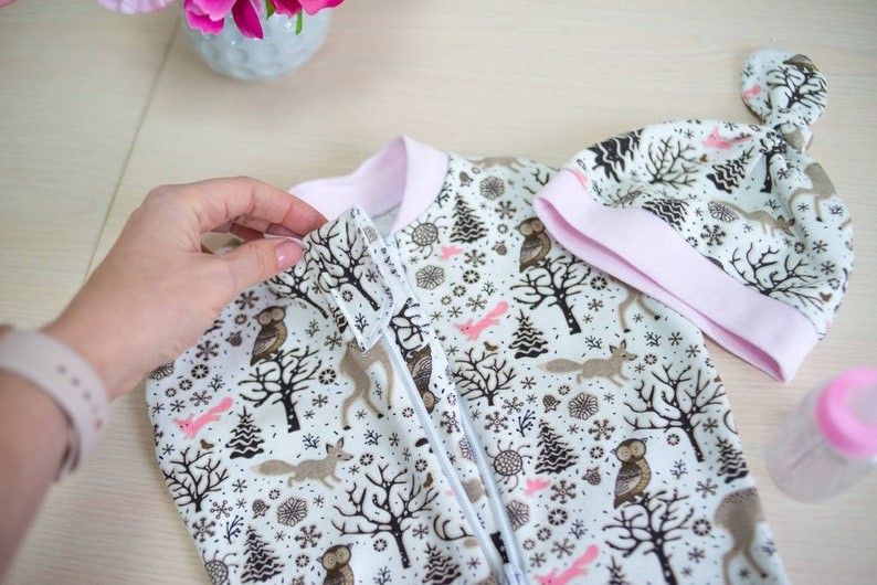 Zip up Swaddle Sack and Top Knot Hat Sewing Pattern Etsy